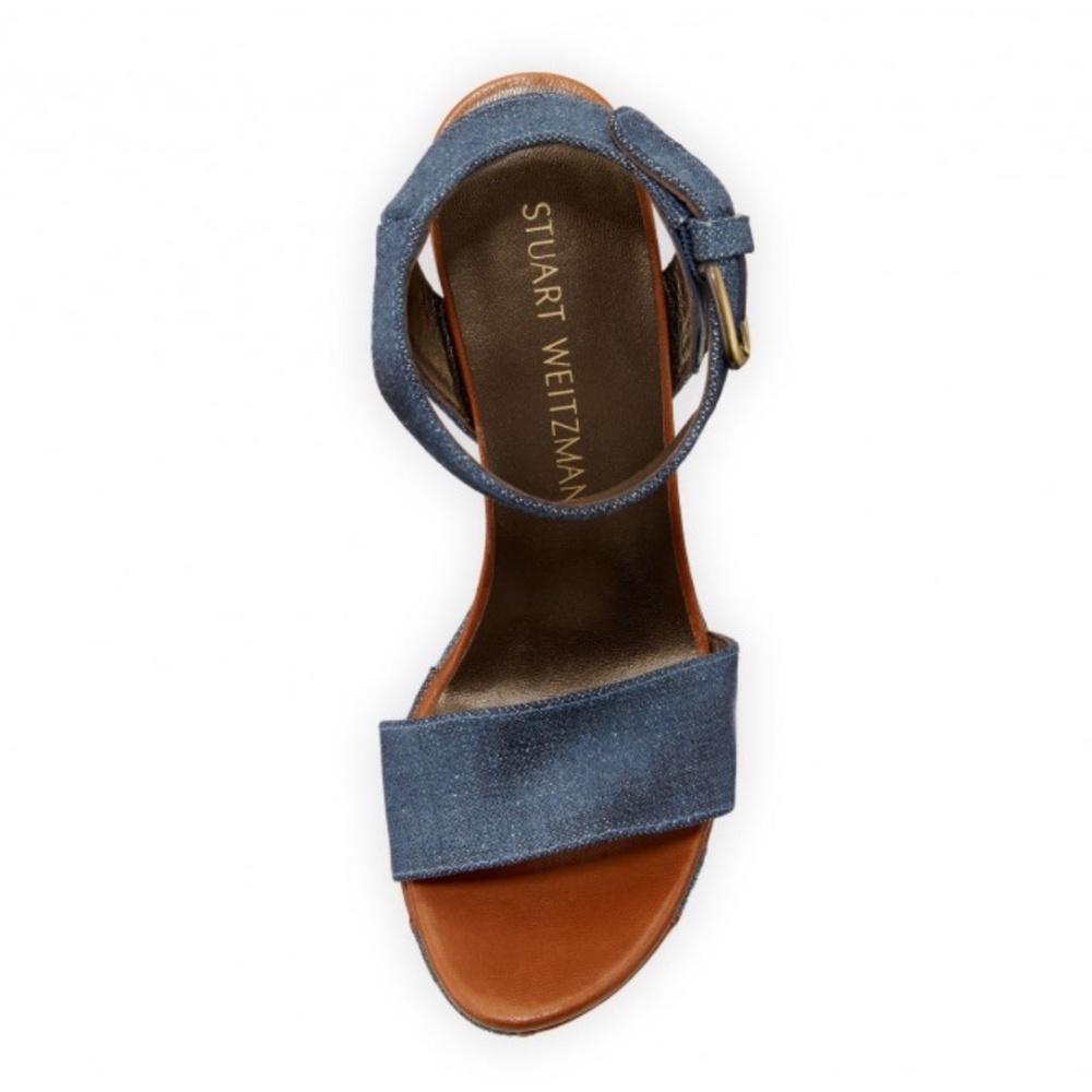 Stuart Weitzman Letsdance Patchwork Wedge Sandal,… - image 3